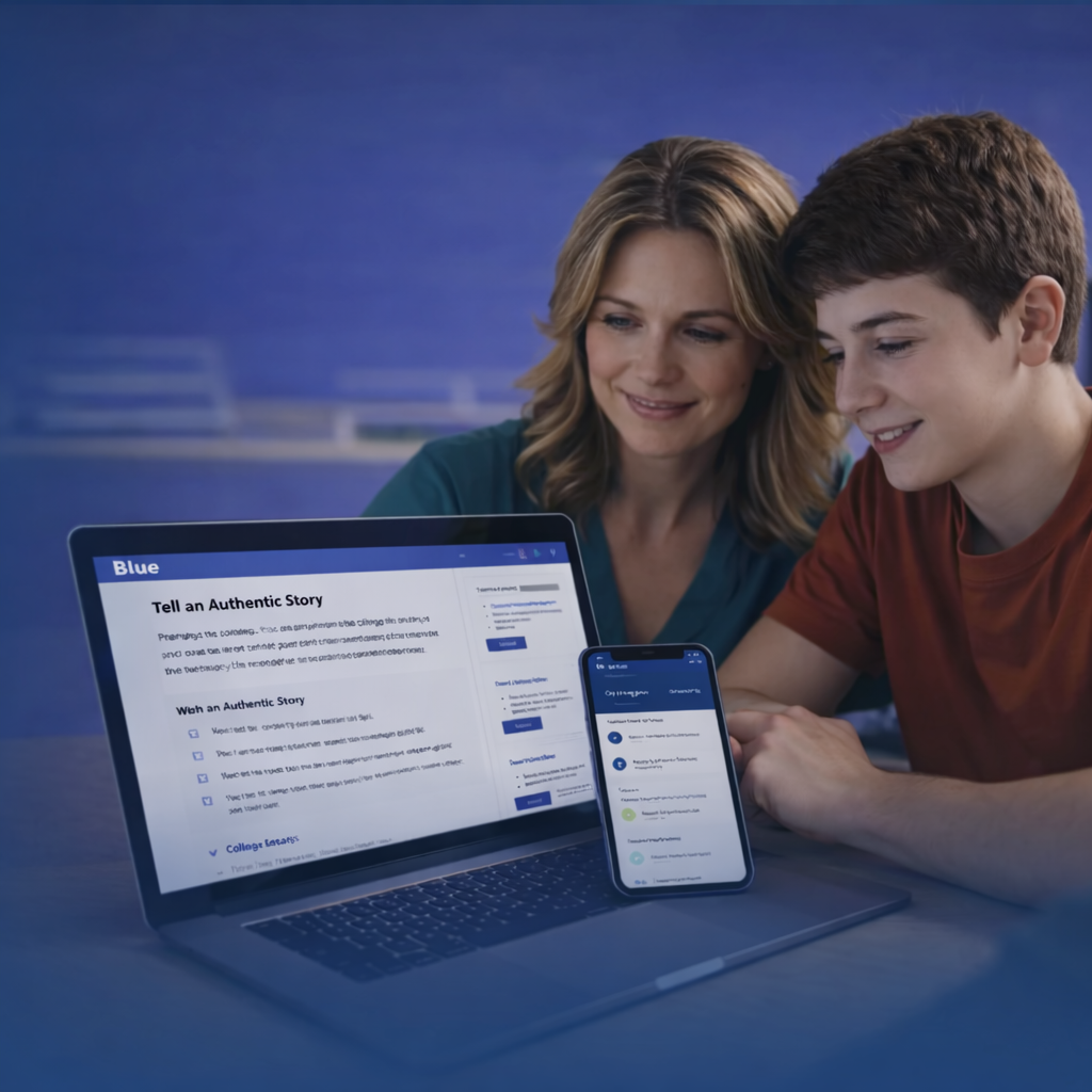 Parent and teen working together on a laptop